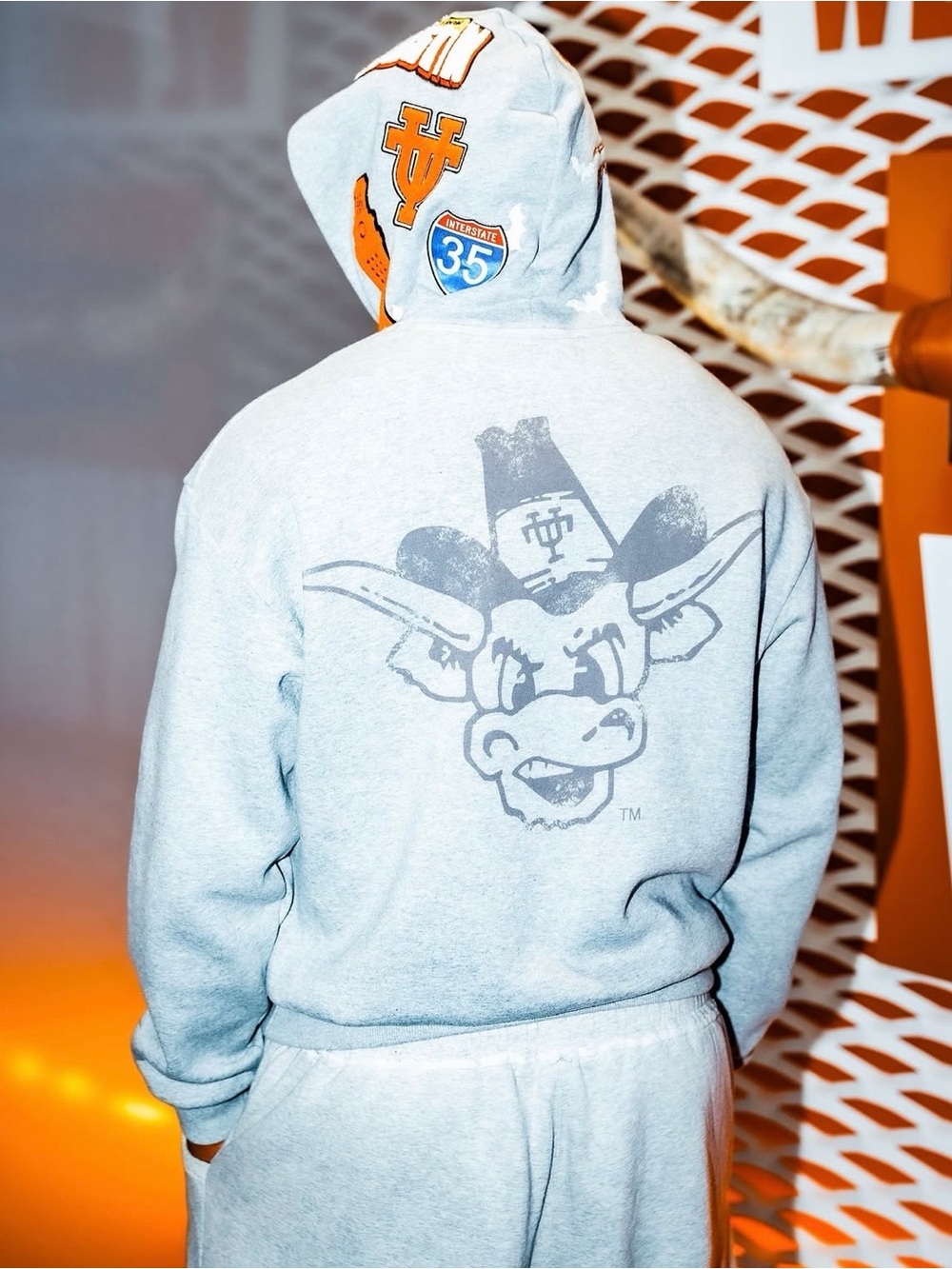 Custom Nike Light Gray Texas Pullover Hoodie
